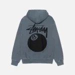 Stussy Felpa con cappuccio 8 Ball con zip tinta a pigmento