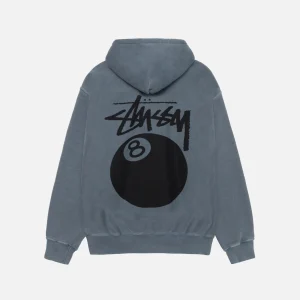 Stussy Felpa con cappuccio 8 Ball con zip tinta a pigmento