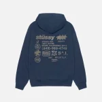 Stussy Felpa con cappuccio con zip DNA blu