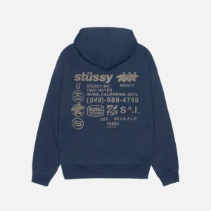 Stussy Felpa con cappuccio con zip DNA blu