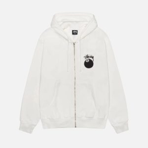 8 Palla Zip Felpa con cappuccio Bianco