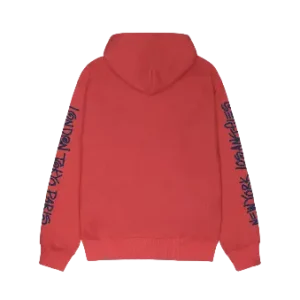 Stussy Rosso Con Zip Felpa con cappuccio