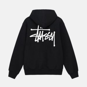 Stussy Nero Con Zip Felpa con cappuccio