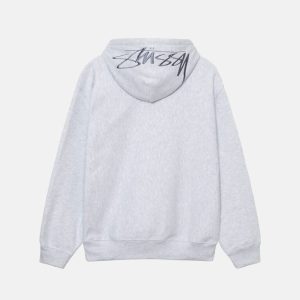 Stussy Bianco Applicazione Felpa con cappuccio