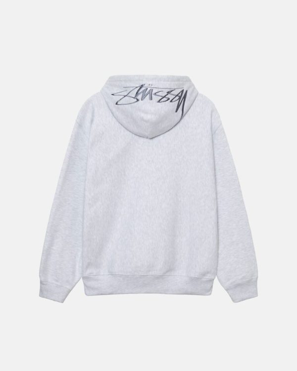 Stussy Bianco Applicazione Felpa con cappuccio