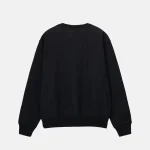 Stussy Logo Stock Overdyed Crew Nero