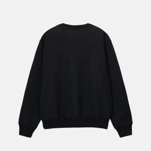 Stussy Logo Stock Overdyed Crew Nero