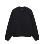 Stussy Maglia girocollo nera Relaxed Smoothstock