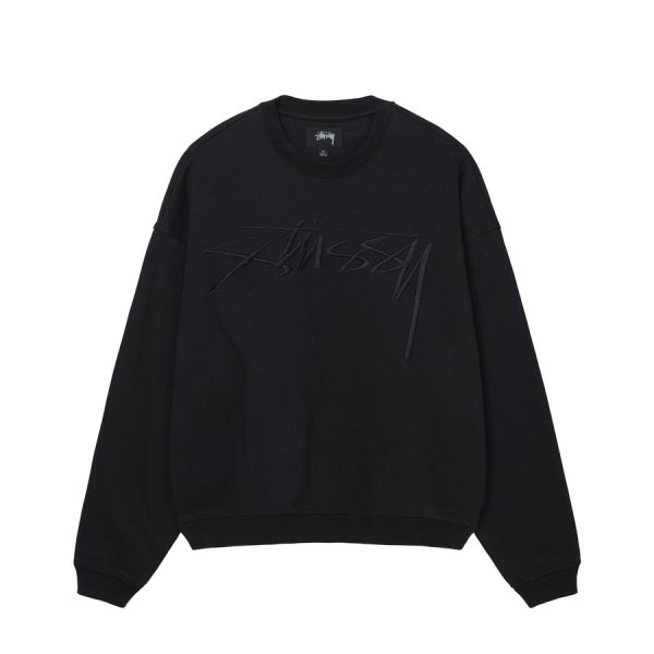 Stussy Maglia girocollo nera Relaxed Smoothstock