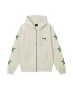 Stussy Crema Con Zip Felpa con cappuccio