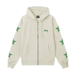 Stussy Crema Con Zip Felpa con cappuccio