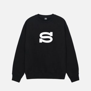 Stussy Giacca Lettere Pullover Nero