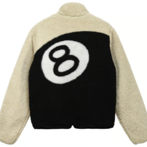 Stussy Giacca reversibile 8 Ball Sherpa – Crema