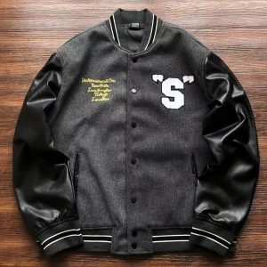 Stussy Giacca grigia Big S Letterman